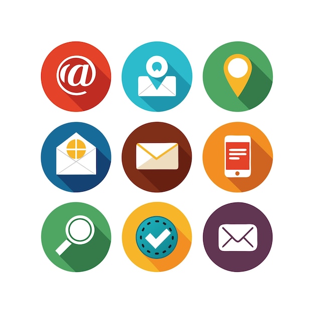 Colección de conjuntos de iconos de contacto para sitios web y aplicaciones móviles