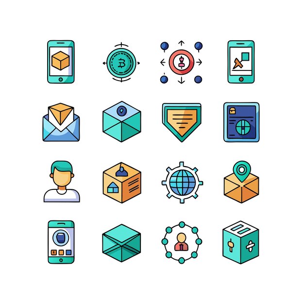 Colección de conjuntos de iconos de contacto para sitios web y aplicaciones móviles