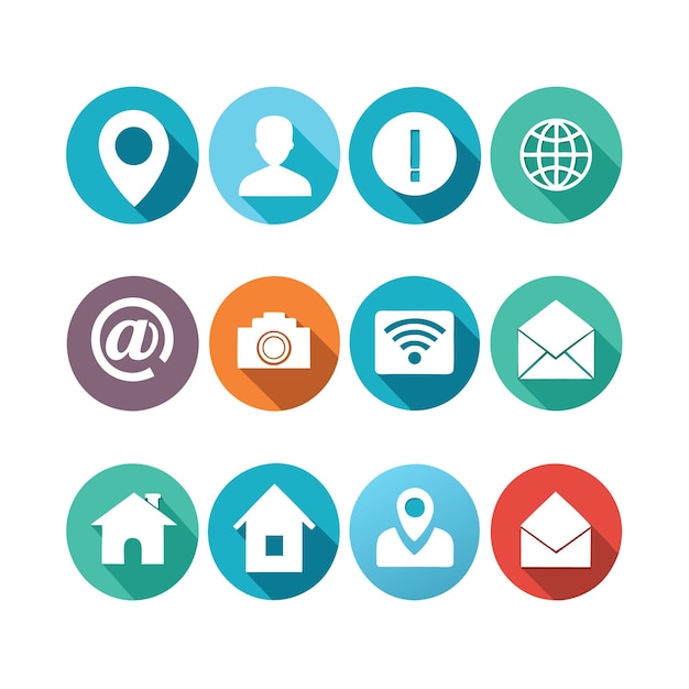 Colección de conjuntos de iconos de contacto para sitios web y aplicaciones móviles