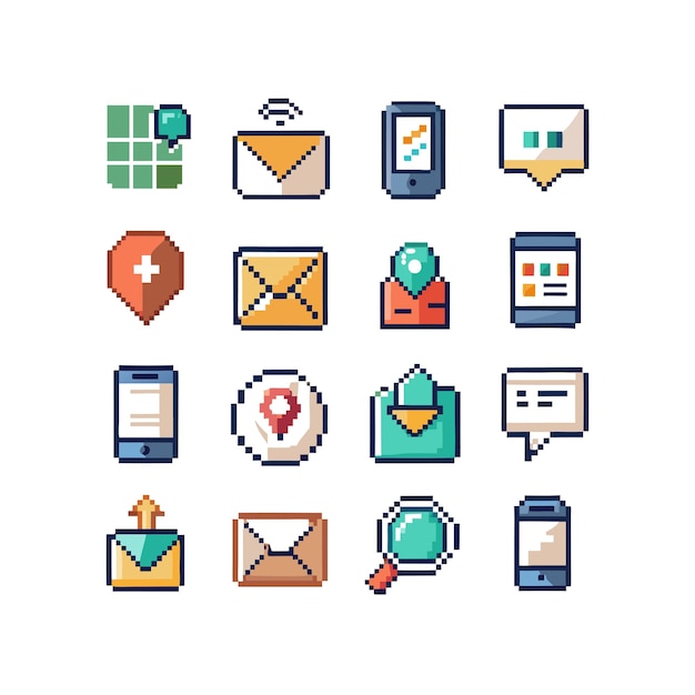 Colección de conjuntos de iconos de contacto para sitios web y aplicaciones móviles