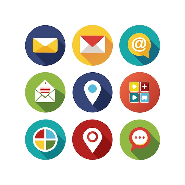 Colección de conjuntos de iconos de contacto para sitios web y aplicaciones móviles