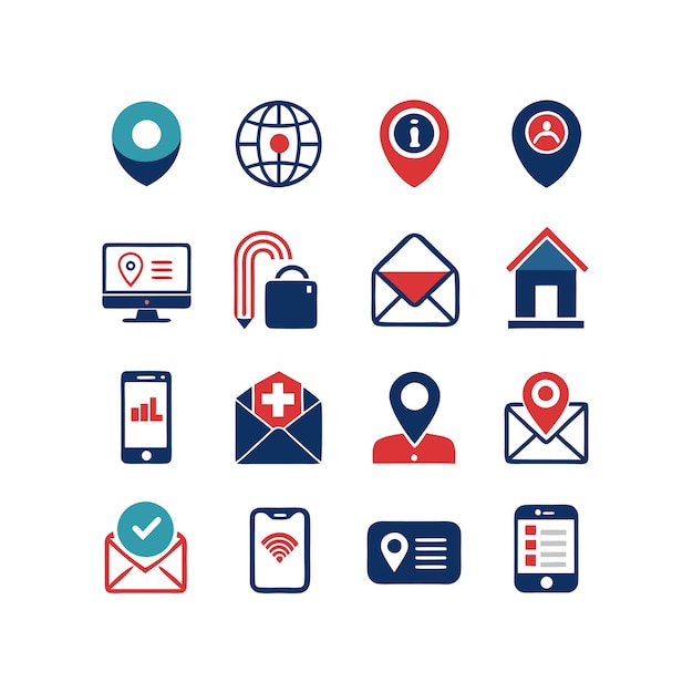 Colección de conjuntos de iconos de contacto para sitios web y aplicaciones móviles