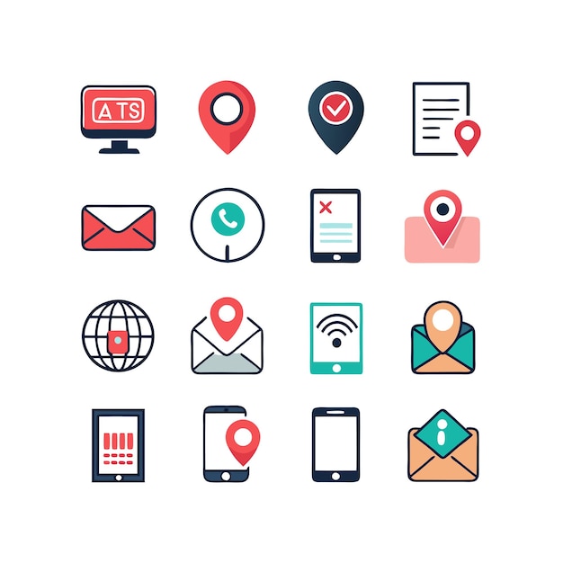 Colección de conjuntos de iconos de contacto para sitios web y aplicaciones móviles