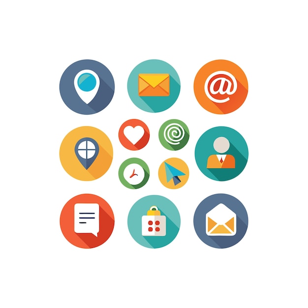 Colección de conjuntos de iconos de contacto para sitios web y aplicaciones móviles