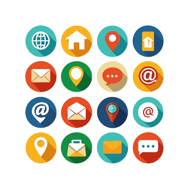 Colección de conjuntos de iconos de contacto para sitios web y aplicaciones móviles