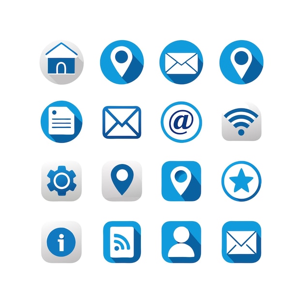 Colección de conjuntos de iconos de contacto para sitios web y aplicaciones móviles