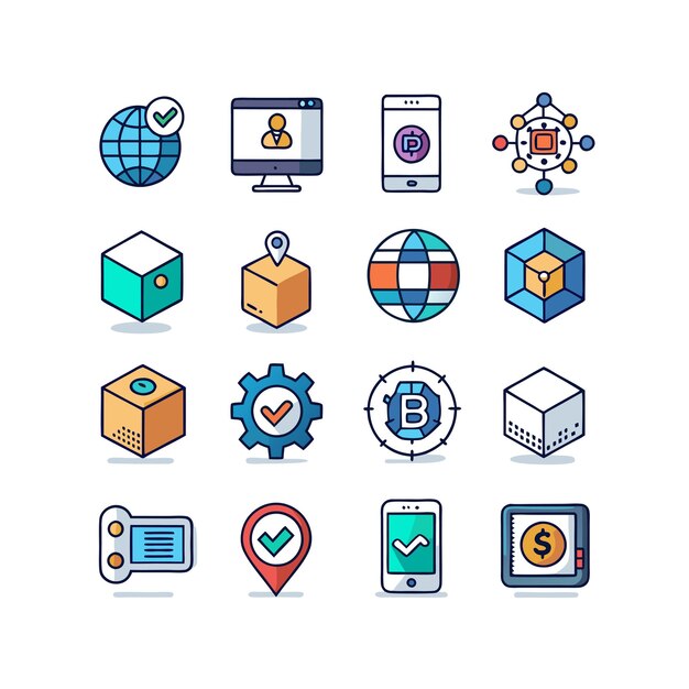 Colección de conjuntos de iconos de contacto para sitios web y aplicaciones móviles