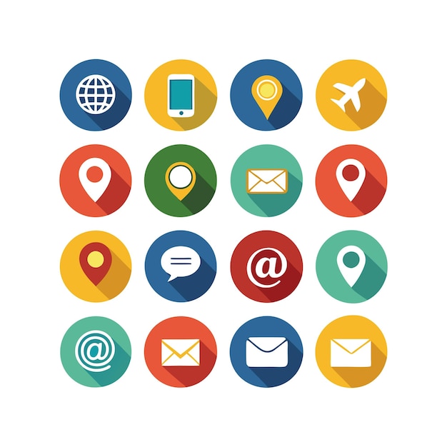 Colección de conjuntos de iconos de contacto para sitios web y aplicaciones móviles