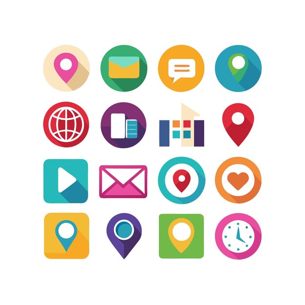 Colección de conjuntos de iconos de contacto para sitios web y aplicaciones móviles