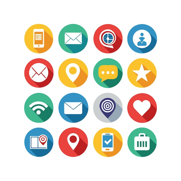 Colección de conjuntos de iconos de contacto para sitios web y aplicaciones móviles