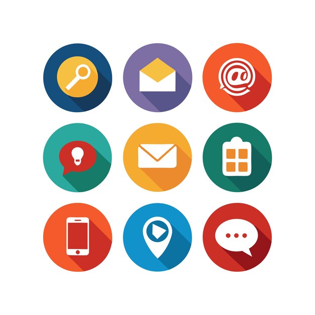 Colección de conjuntos de iconos de contacto para sitios web y aplicaciones móviles