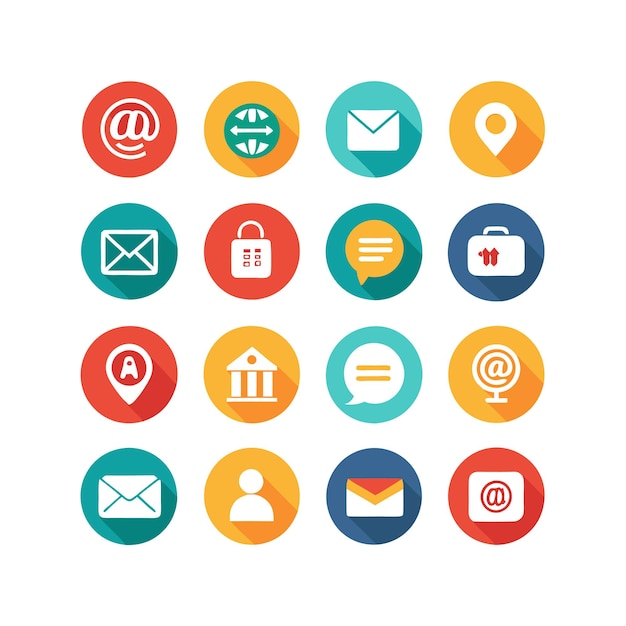 Colección de conjuntos de iconos de contacto para sitios web y aplicaciones móviles