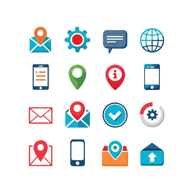 Colección de conjuntos de iconos de contacto para sitios web y aplicaciones móviles