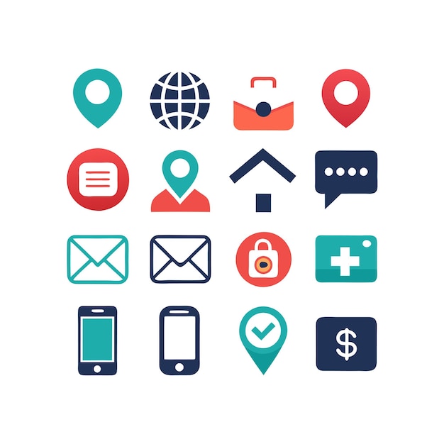 Colección de conjuntos de iconos de contacto para sitios web y aplicaciones móviles