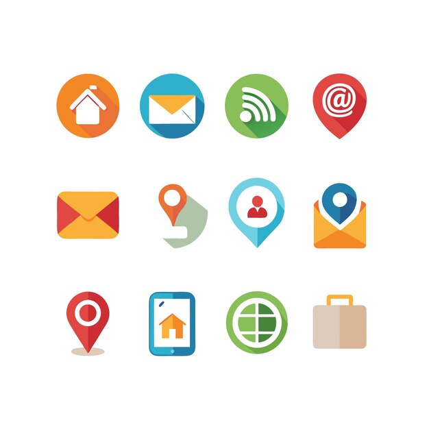 Colección de conjuntos de iconos de contacto para sitios web y aplicaciones móviles