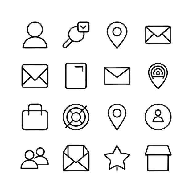 Colección de conjuntos de iconos de contacto para sitios web y aplicaciones móviles