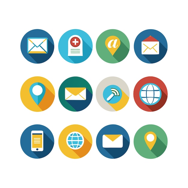 Colección de conjuntos de iconos de contacto para sitios web y aplicaciones móviles