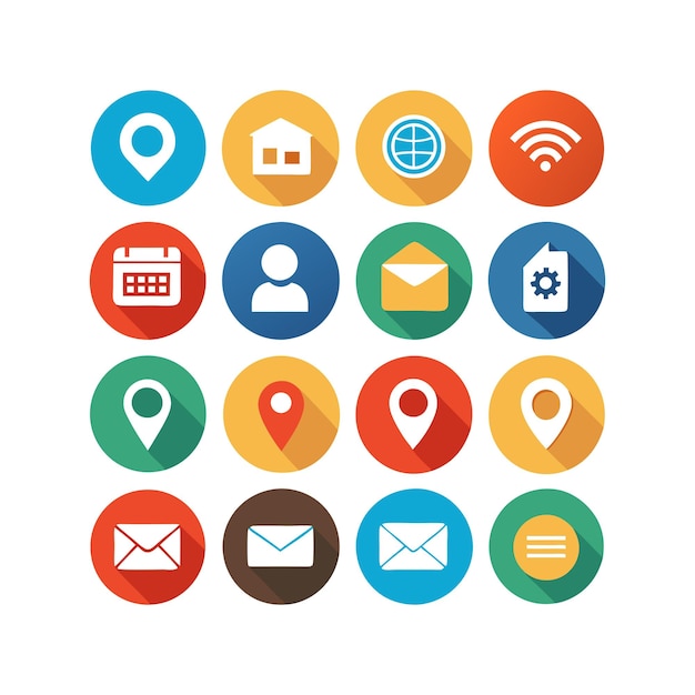 Colección de conjuntos de iconos de contacto para sitios web y aplicaciones móviles