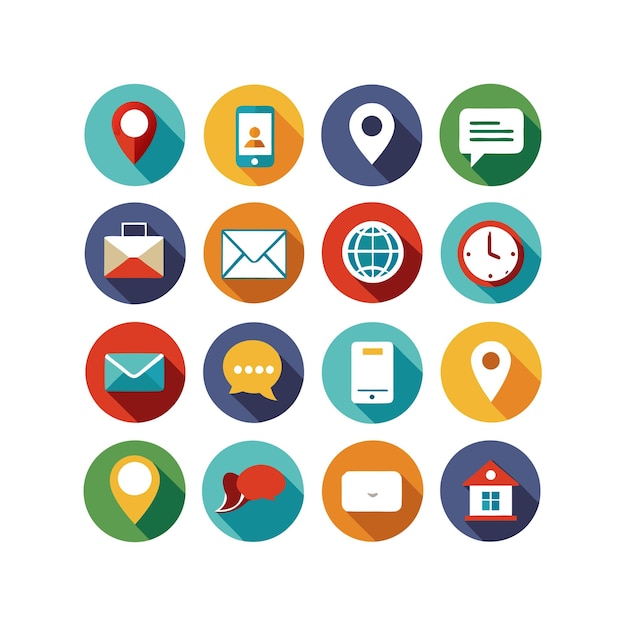 Colección de conjuntos de iconos de contacto para sitios web y aplicaciones móviles