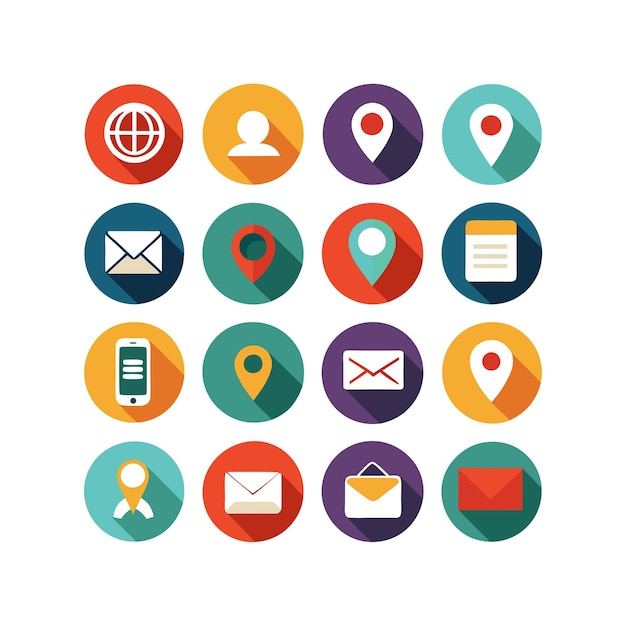 Colección de conjuntos de iconos de contacto para sitios web y aplicaciones móviles