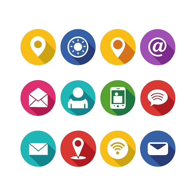 Colección de conjuntos de iconos de contacto para sitios web y aplicaciones móviles