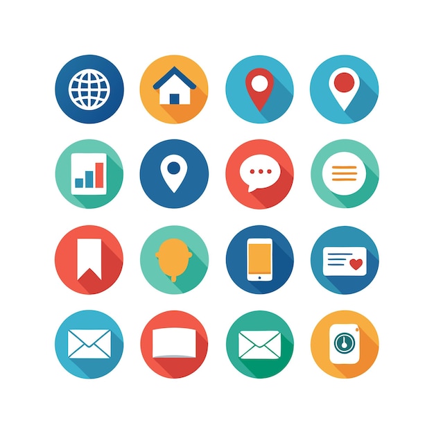 Colección de conjuntos de iconos de contacto para sitios web y aplicaciones móviles