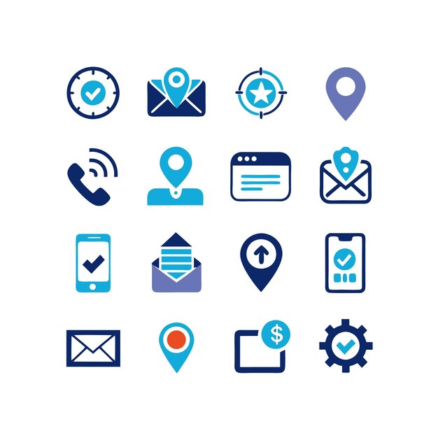 Colección de conjuntos de iconos de contacto para sitios web y aplicaciones móviles