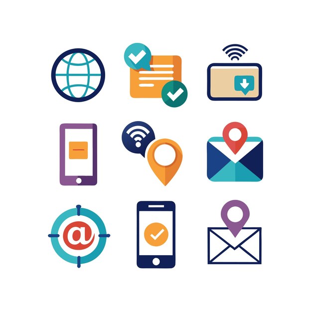 Colección de conjuntos de iconos de contacto para sitios web y aplicaciones móviles