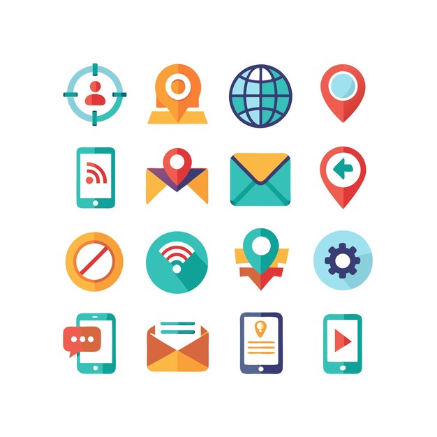 Colección de conjuntos de iconos de contacto para sitios web y aplicaciones móviles