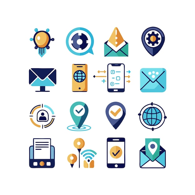 Colección de conjuntos de iconos de contacto para sitios web y aplicaciones móviles