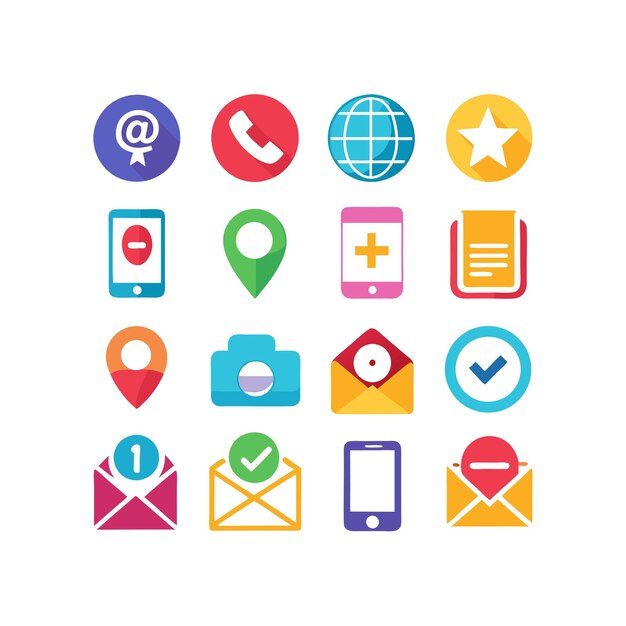 Colección de conjuntos de iconos de contacto para sitios web y aplicaciones móviles