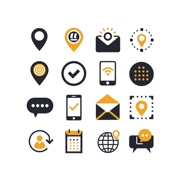 Colección de conjuntos de iconos de contacto para sitios web y aplicaciones móviles