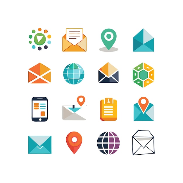 Colección de conjuntos de iconos de contacto para sitios web y aplicaciones móviles