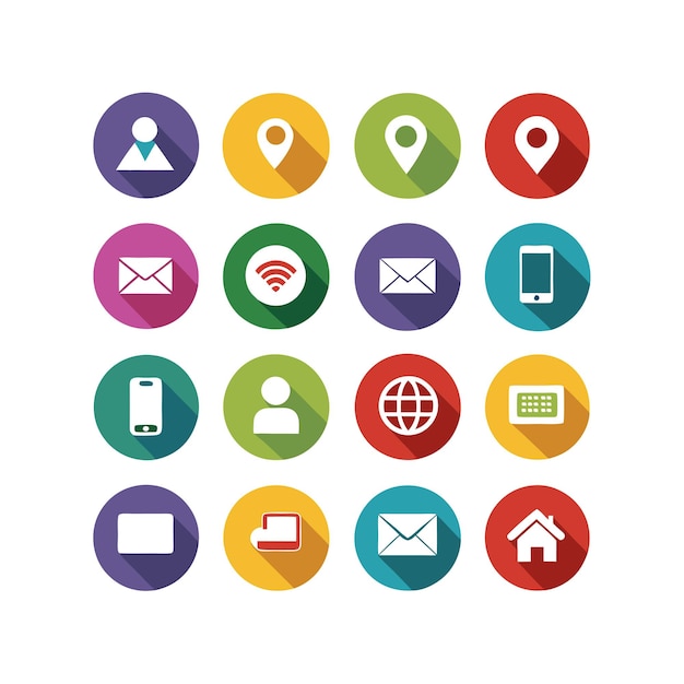 Colección de conjuntos de iconos de contacto para sitios web y aplicaciones móviles