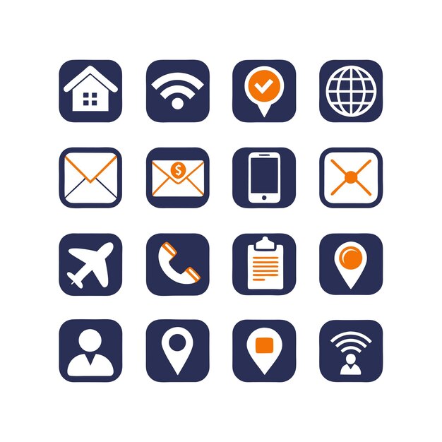 Colección de conjuntos de iconos de contacto para sitios web y aplicaciones móviles