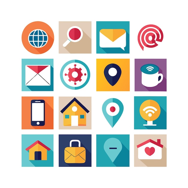 Colección de conjuntos de iconos de contacto para sitios web y aplicaciones móviles