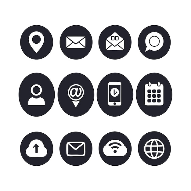 Colección de conjuntos de iconos de contacto para sitios web y aplicaciones móviles