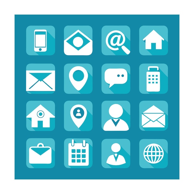 Colección de conjuntos de iconos de contacto para sitios web y aplicaciones móviles