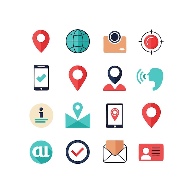 Colección de conjuntos de iconos de contacto para sitios web y aplicaciones móviles