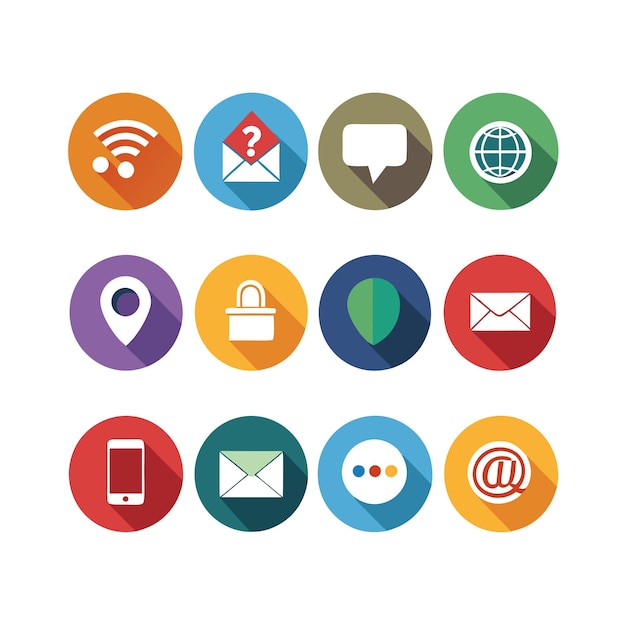 Colección de conjuntos de iconos de contacto para sitios web y aplicaciones móviles