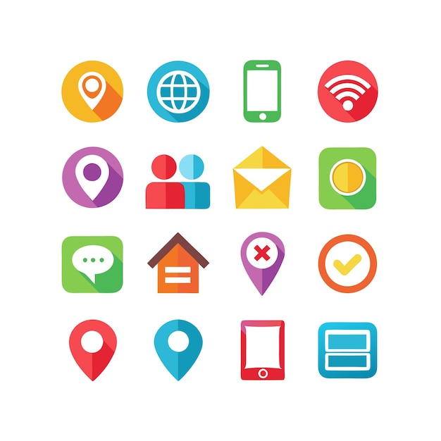 Colección de conjuntos de iconos de contacto para sitios web y aplicaciones móviles