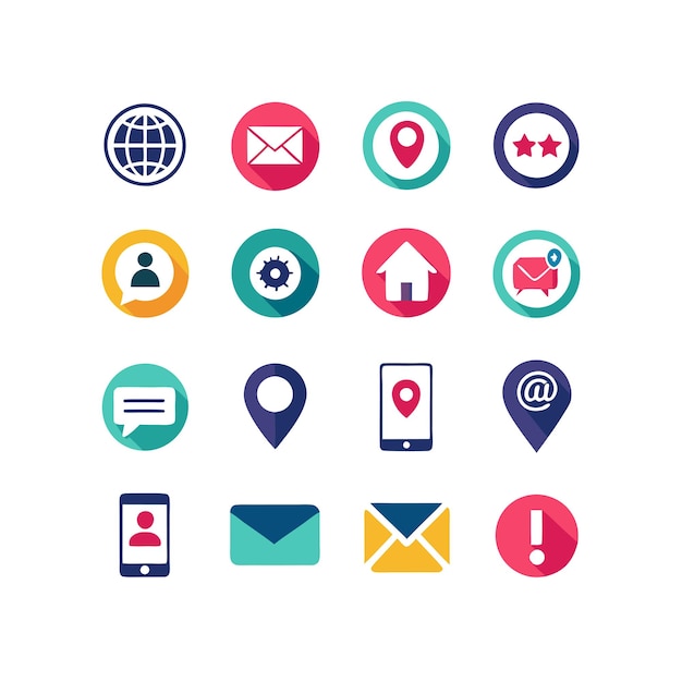 Colección de conjuntos de iconos de contacto para sitios web y aplicaciones móviles