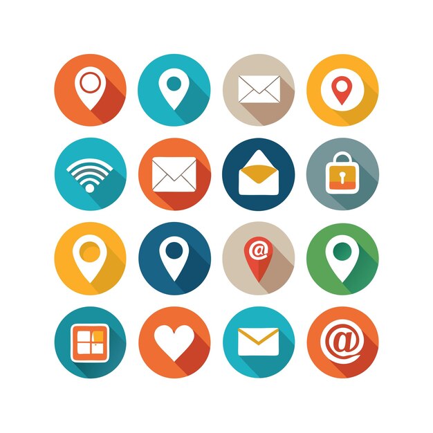 Colección de conjuntos de iconos de contacto para sitios web y aplicaciones móviles