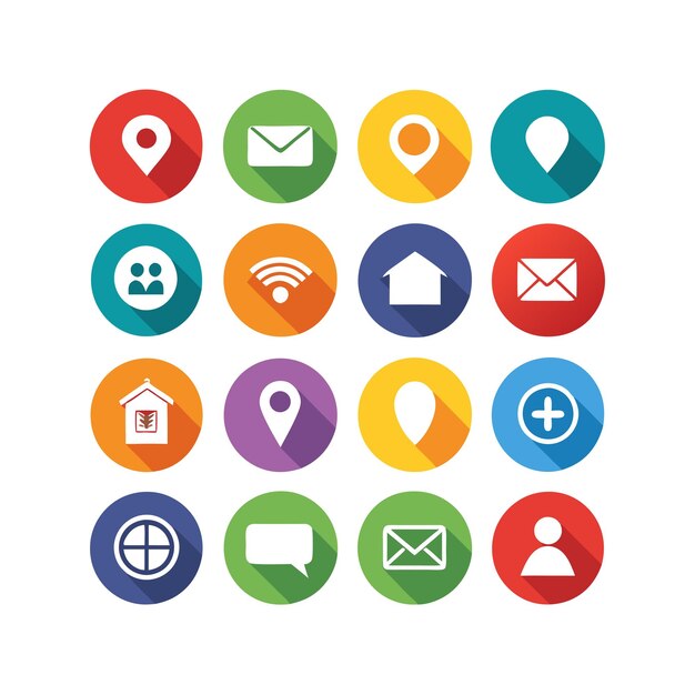 Colección de conjuntos de iconos de contacto para sitios web y aplicaciones móviles