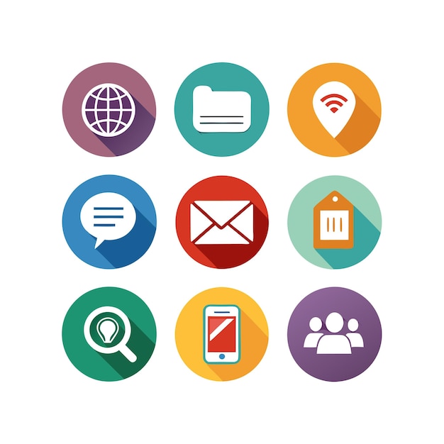 Colección de conjuntos de iconos de contacto para sitios web y aplicaciones móviles
