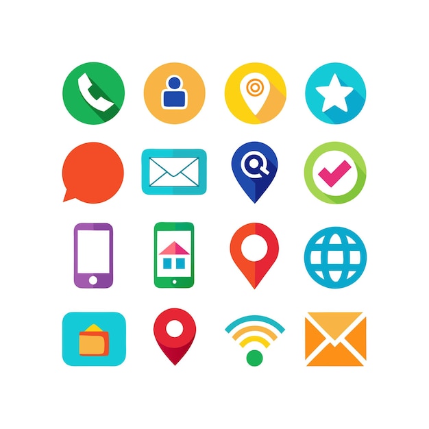 Colección de conjuntos de iconos de contacto para sitios web y aplicaciones móviles