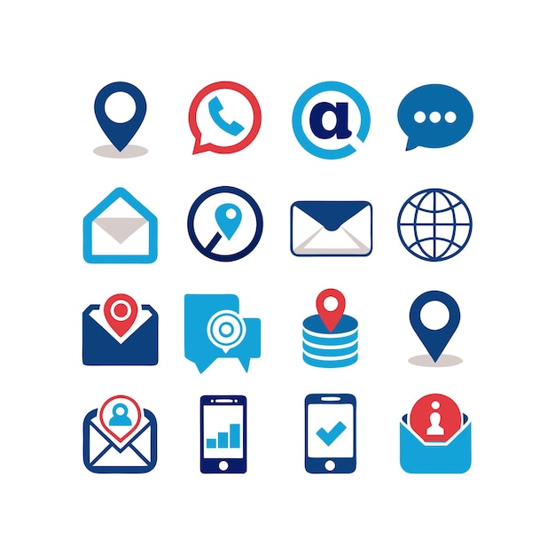 Colección de conjuntos de iconos de contacto para sitios web y aplicaciones móviles