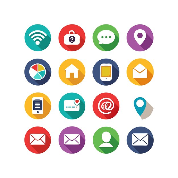 Colección de conjuntos de iconos de contacto para sitios web y aplicaciones móviles