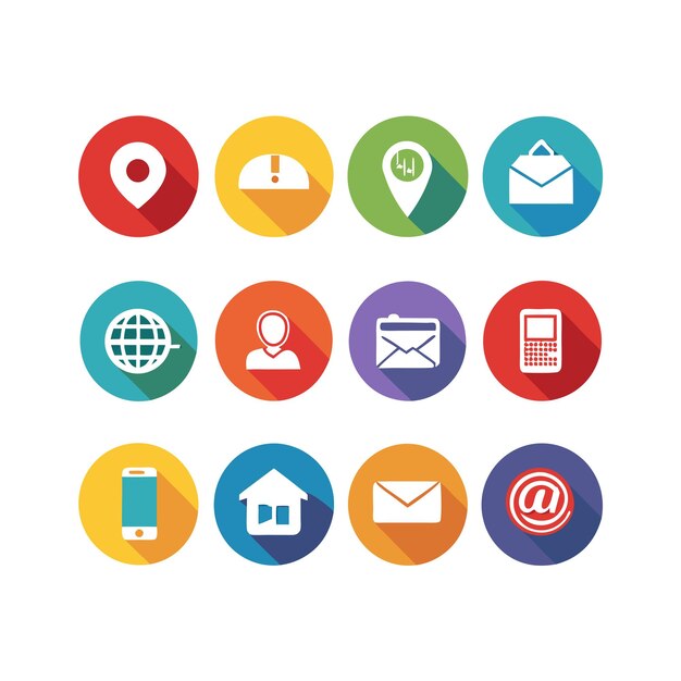 Colección de conjuntos de iconos de contacto para sitios web y aplicaciones móviles