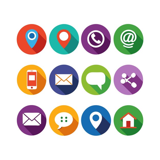 Colección de conjuntos de iconos de contacto para sitios web y aplicaciones móviles